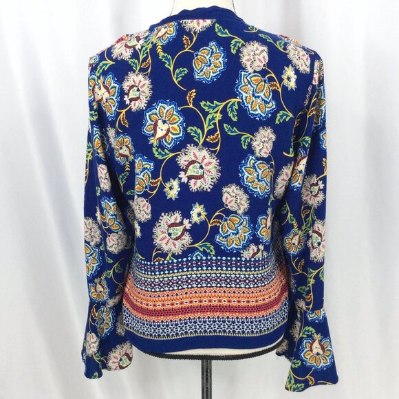 Fig and Flower Top Womens Size Medium Faux Twinset Tank Cardigan Kimono Flowy - Picture 3 of 7